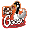 Duct Duct Goose logo featuring a cartoon goose, representing custom sheet metal fabrication services for commercial kitchens in Pitt Meadows, BC.