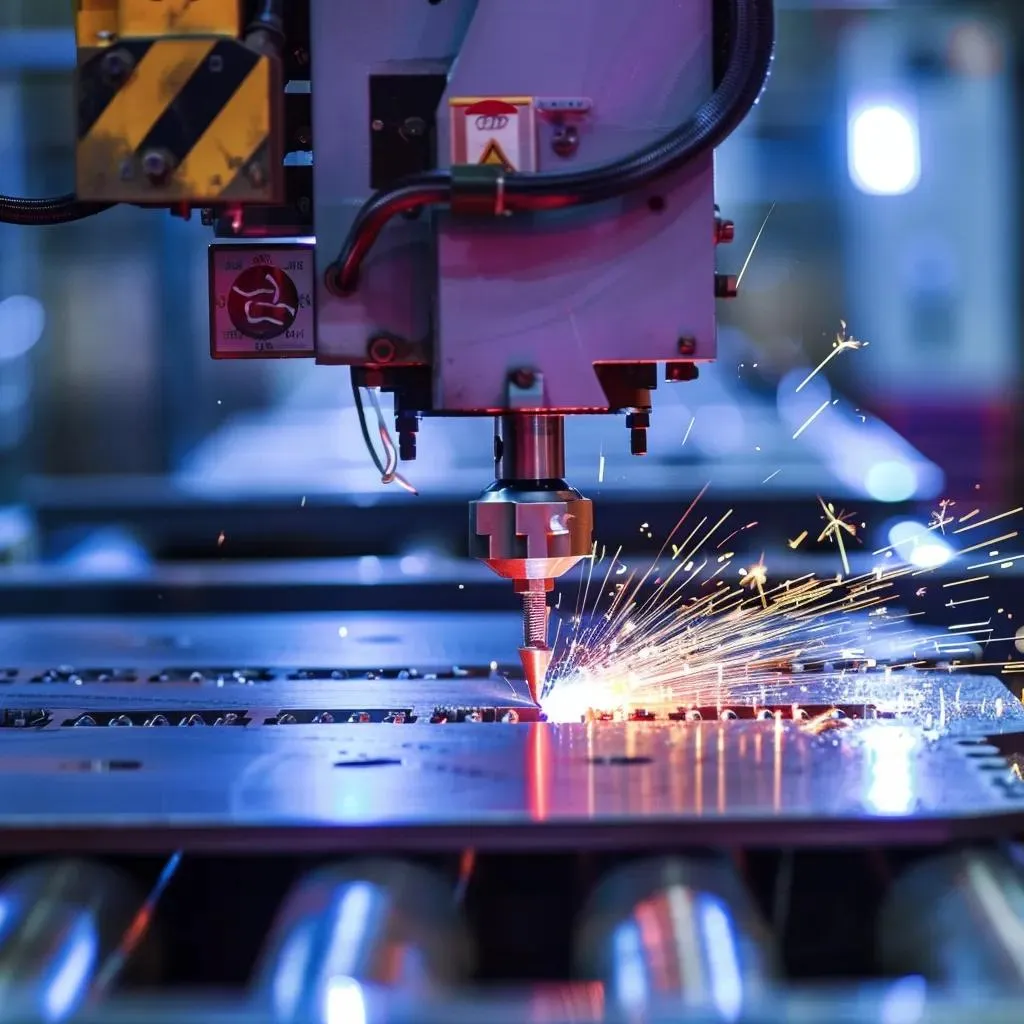 CNC laser cutting and robotic welding technology used in sheet metal fabrication