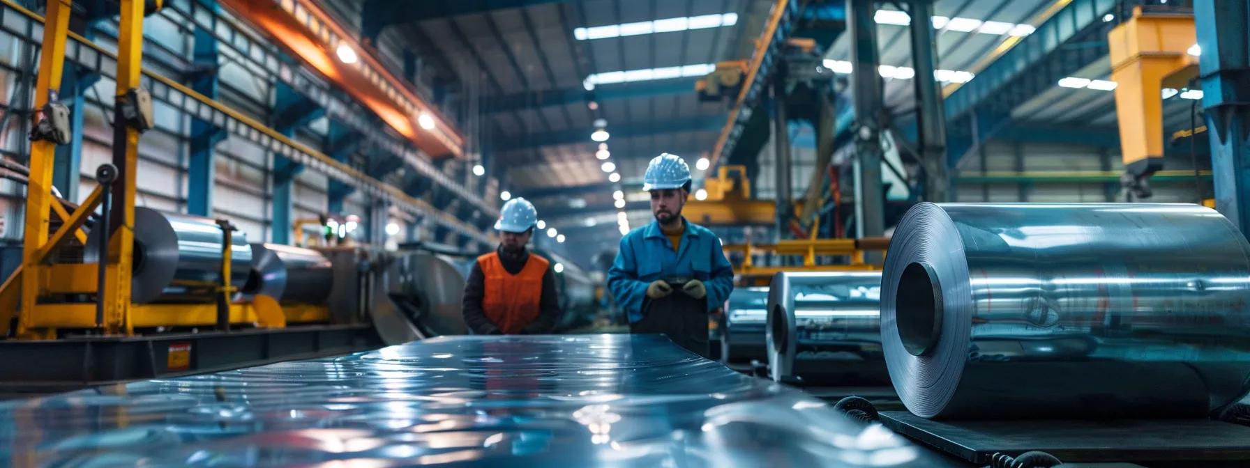 sheet metal manufacturers working in a factory