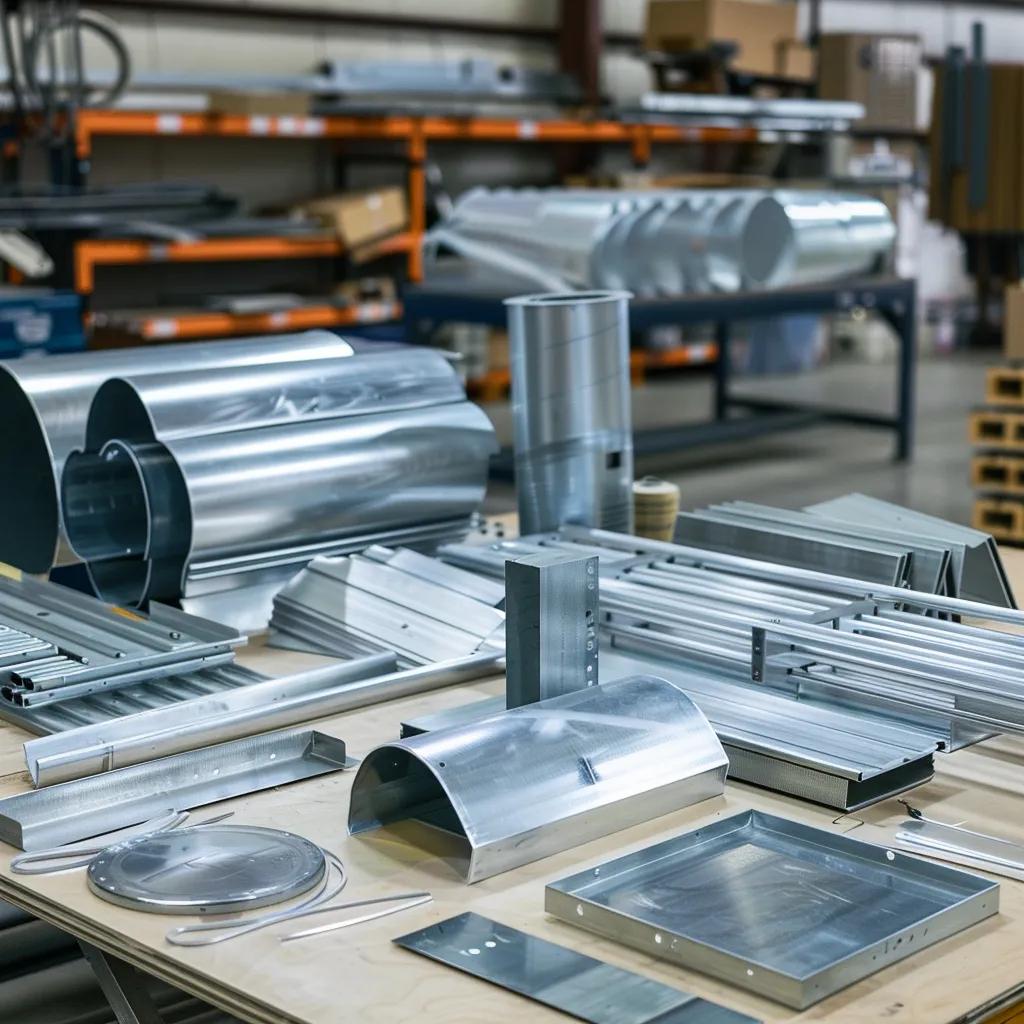 Variety of sheet metal products including ductwork, plenums, and transitions for HVAC systems