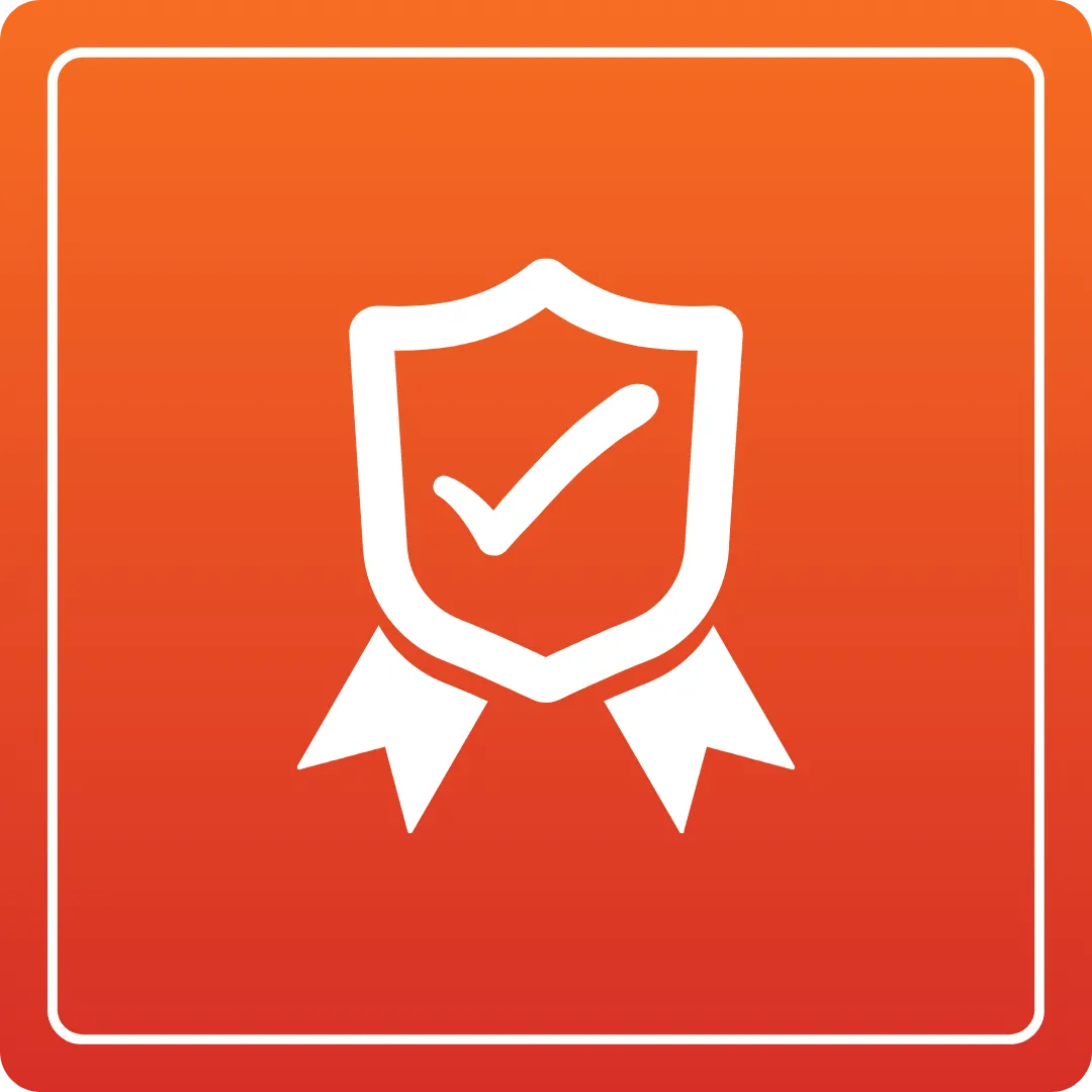 Quality assurance badge symbolizing durability and compliance for commercial sheet metal fabrication services at Duct Duct Goose.