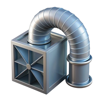 Rustic ventilation duct and HVAC system component, showcasing a polished metal design, relevant to efficient air management in commercial kitchens and industrial settings in Maple Ridge.